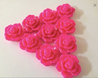 10x Resin Kunstharz Cabochons Blumen zum Kleben Schmuck DIY Farbwahl 13mm