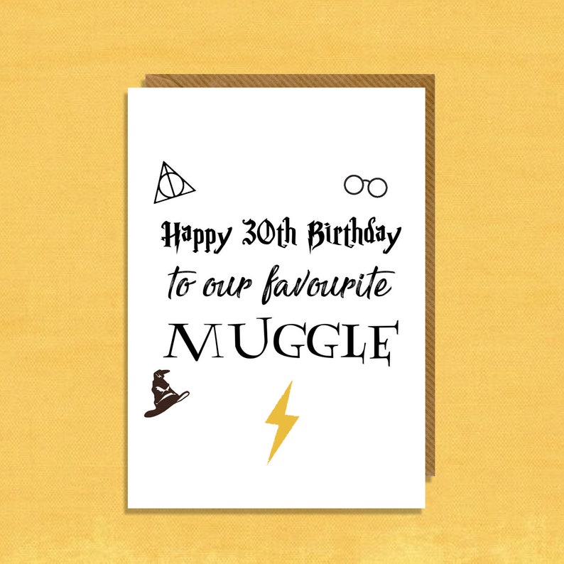 Happy 30th Birthday Card Favourite Muggle Funny Harry | Etsy