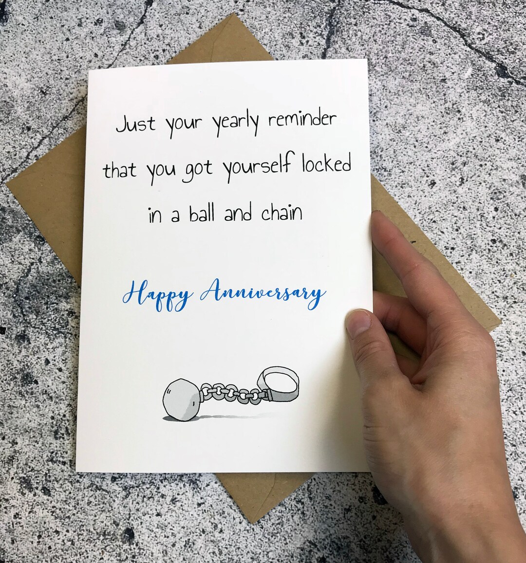 Anniversary Card 'ball and Chain' Funny, Rude Etsy UK