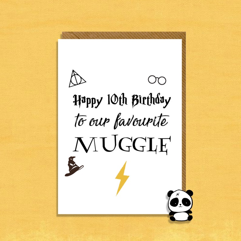 Happy 10th Birthday Card Favourite Muggle Funny Harry | Etsy