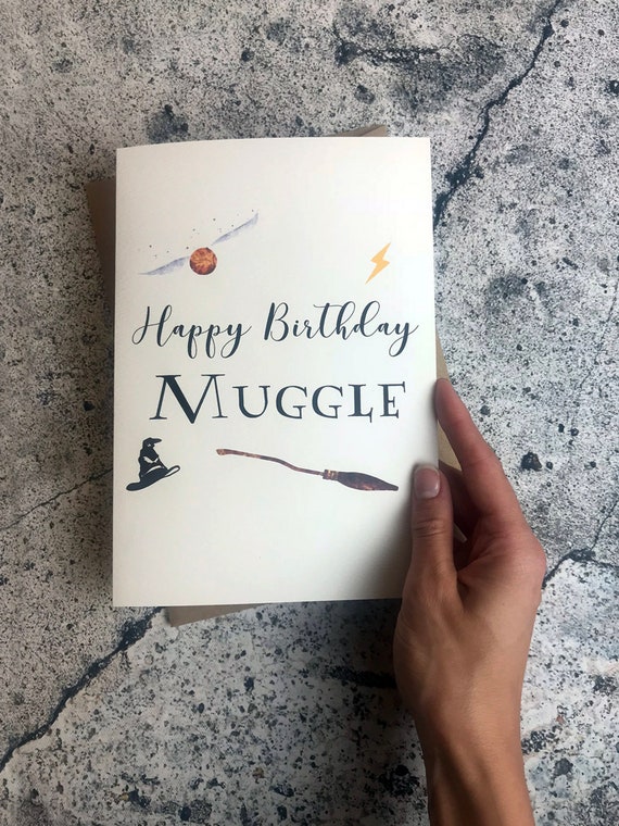 Happy Birthday Muggle Card Funny Harry Potter Hp Inspired Etsy Happy Birthday Muggle Card Funny Harry Potter Hp Inspired Etsy