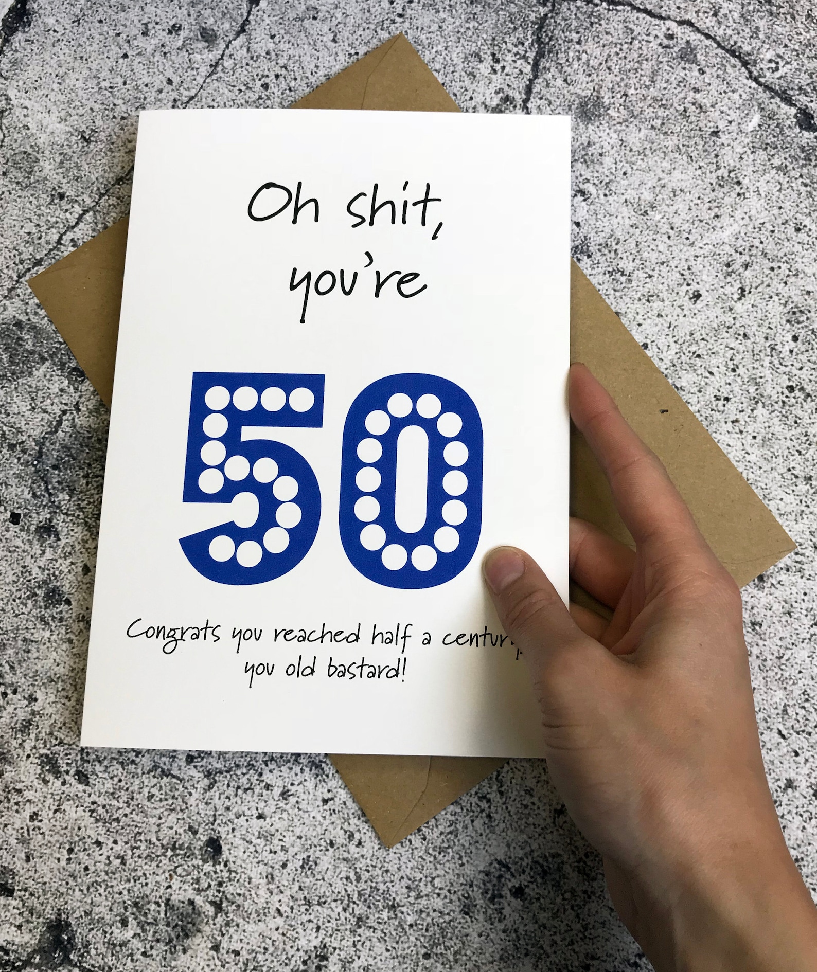 50th Birthday Card Half a Century Funny, Rude Etsy UK