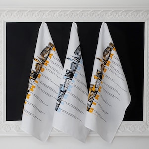 Birmingham UK architecture tea towel, Birmingham present, Birmingham souvenir, gift, Birmingham teatowel print, present, skyline Birmingham