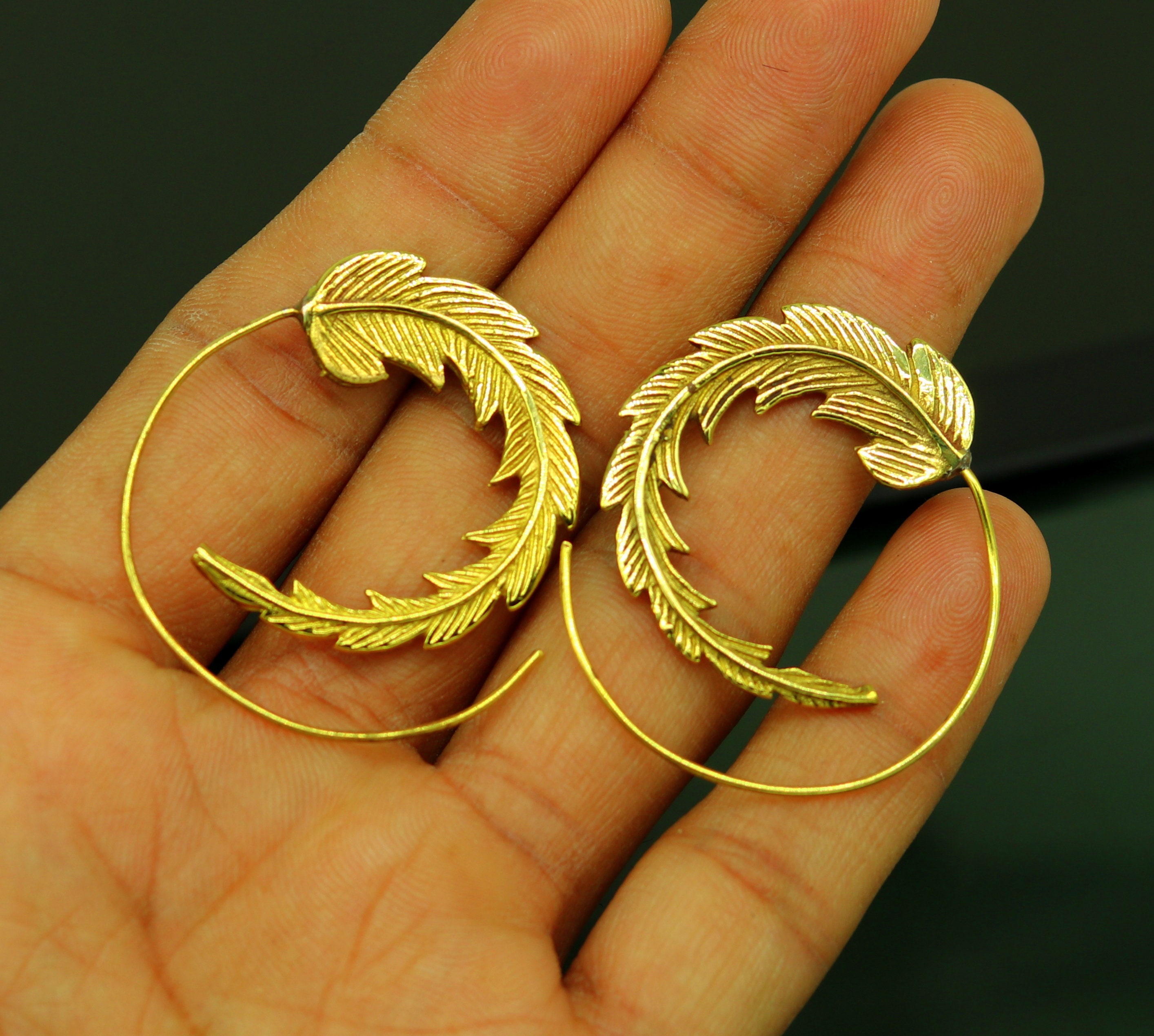 Modern Stylish Handmade Gold Polished Hoops Earrings Excellent Etsy