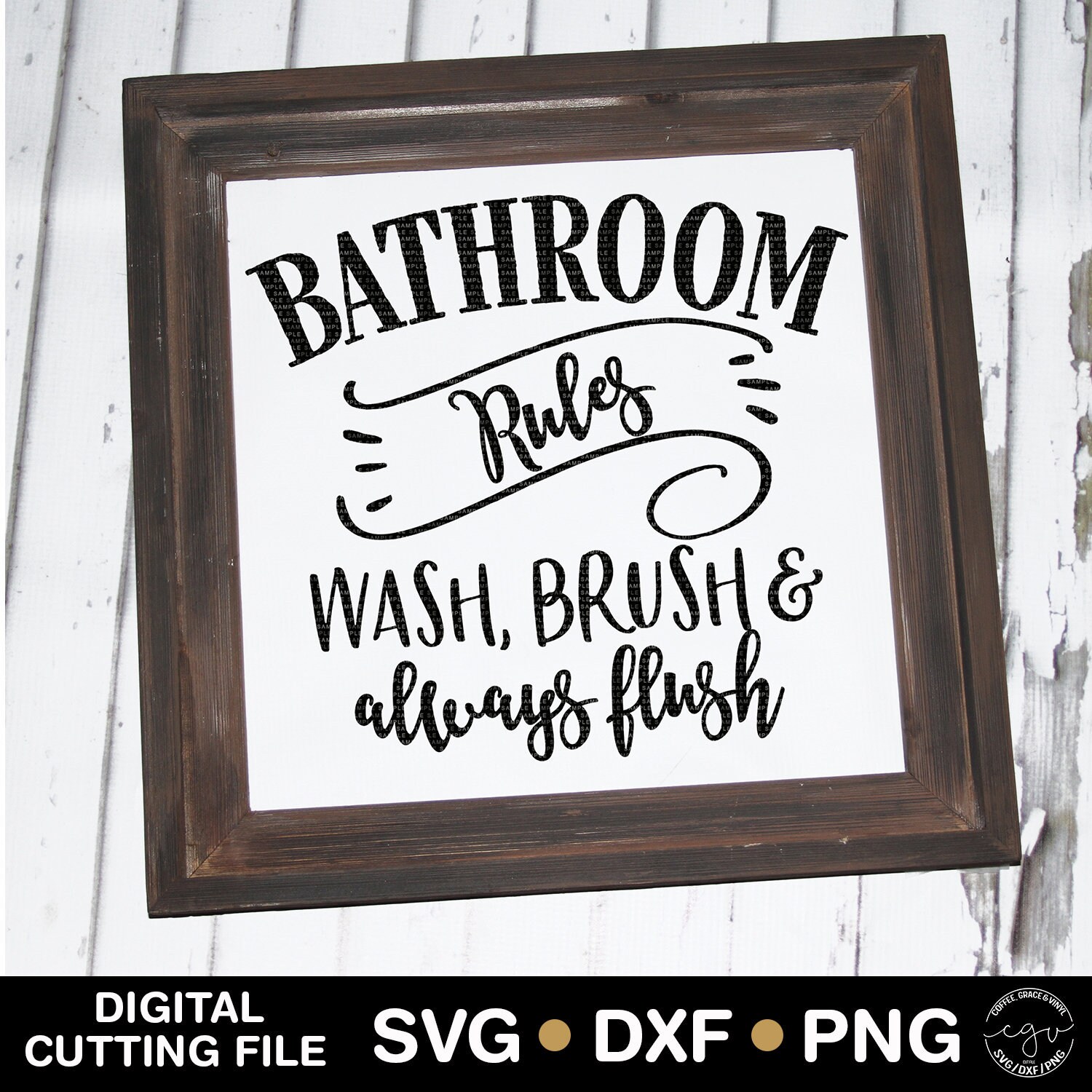 Download Cut File Bathroom Rules SVG DXF PNG Silhouette Cameo | Etsy