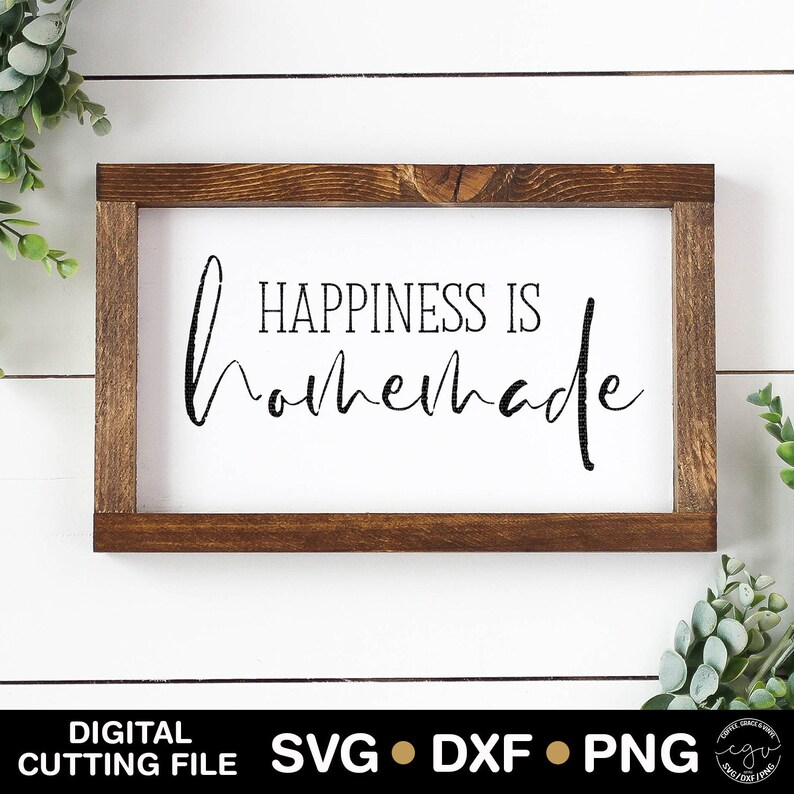Download Cut File Happiness Is Homemade SVG DXF PNG Silhouette | Etsy