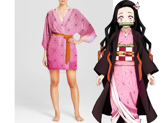 Nezuko Demon Slayer Kimetsu No Yaiba Cosplay Chiffon Haori Etsy