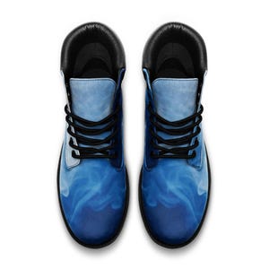 LUMLifeArt Unisex "Blue Smoke" Casual Leather Lightweight Boots TB image 3