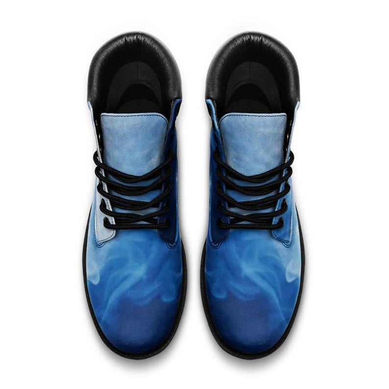 LUMLifeArt Unisex "Blue Smoke" Casual Leather Lightweight Boots TB image 3