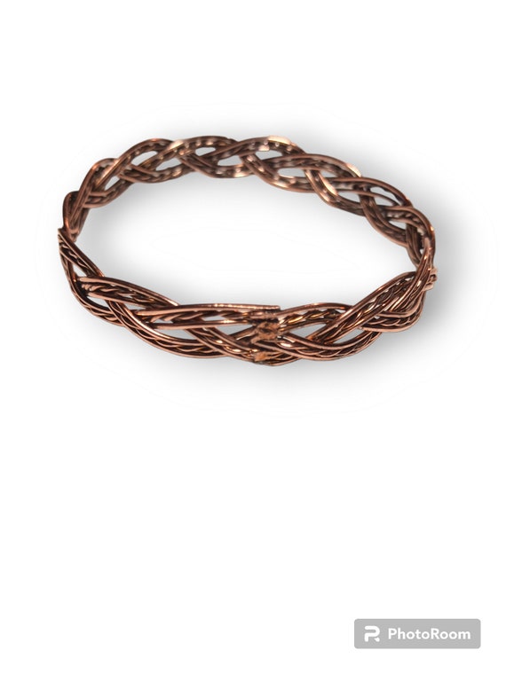 Vintage Handmade Braided Copper Wire Unisex Brace… - image 2