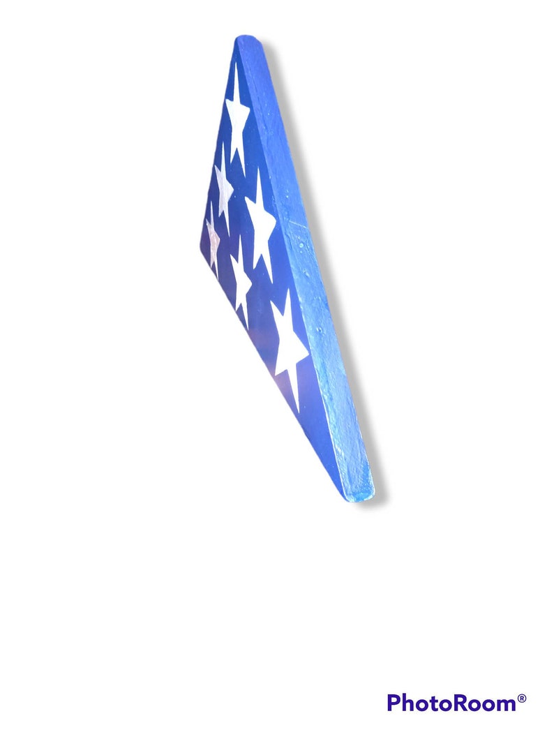 Handpainted Wooden Triangle Memorial Flag Wall Decor Etsy