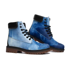 LUMLifeArt Unisex "Blue Smoke" Casual Leather Lightweight Boots TB image 2