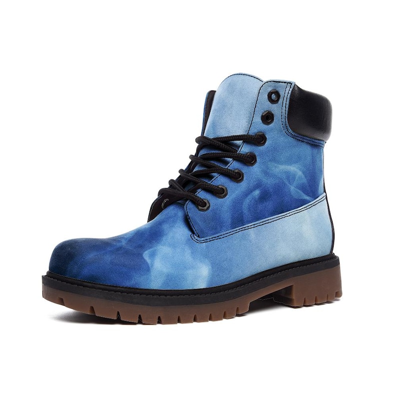LUMLifeArt Unisex "Blue Smoke" Casual Leather Lightweight Boots TB image 1