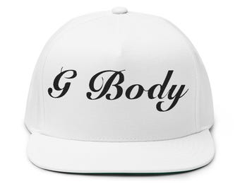 LUMLifeArt "G Body" Stylish Embroidered Flat Bill Cap, Perfect for Casual Outings, Car Lovers, Father's Day
