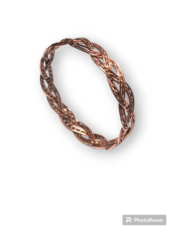 Vintage Handmade Braided Copper Wire Unisex Brace… - image 3