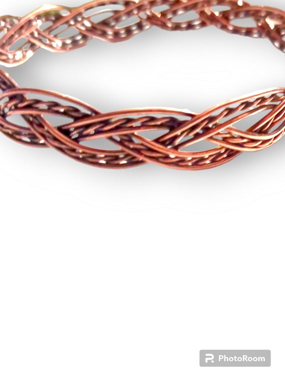 Vintage Handmade Braided Copper Wire Unisex Brace… - image 4