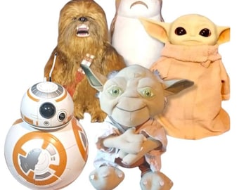 EUC 200 Value Star Wars Toy Lot, Talking Chewie, Baby Yoda, Porg, Orig Yoda, BB8