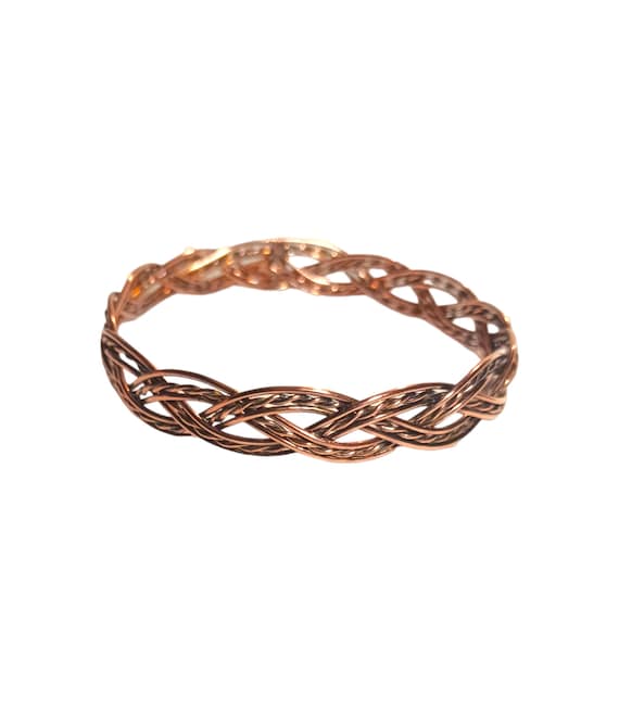 Vintage Handmade Braided Copper Wire Unisex Brace… - image 1