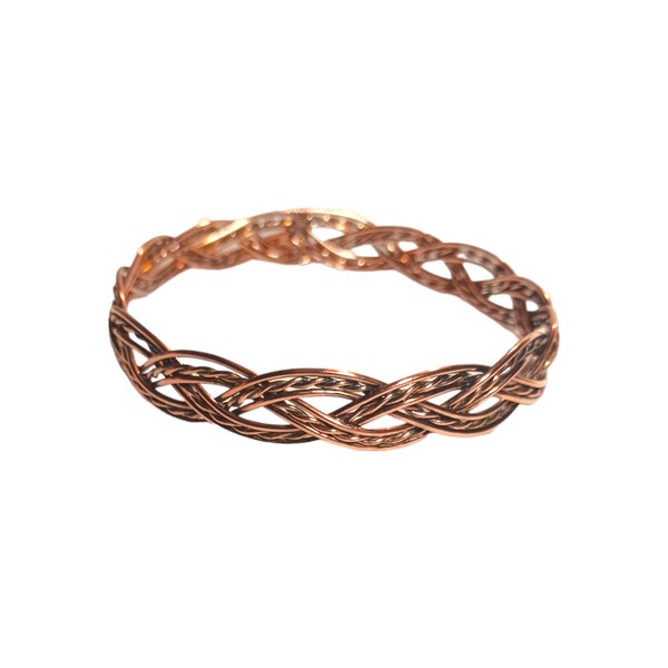 Vintage Handmade Braided Copper Wire Unisex Bracelet