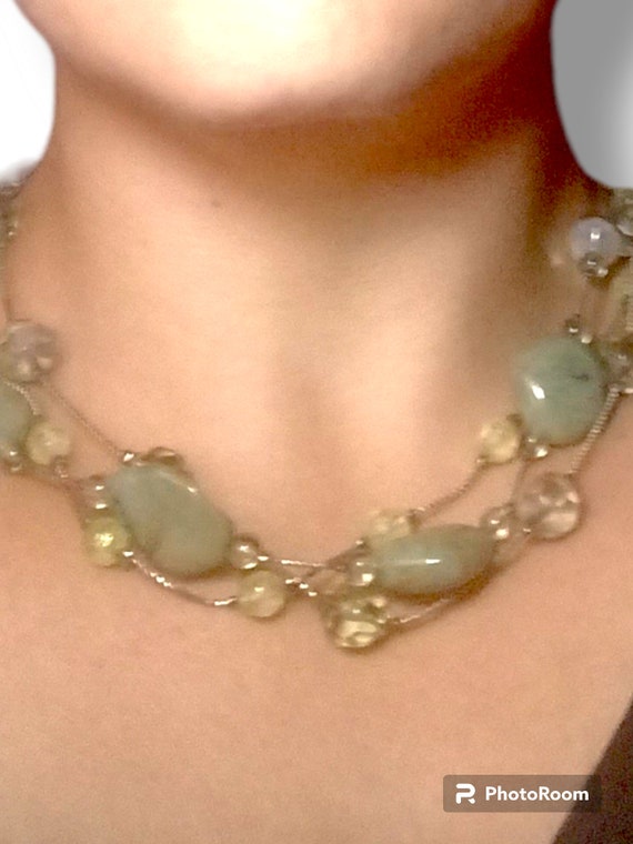 Vintage Lucite and Silver Layered Necklace