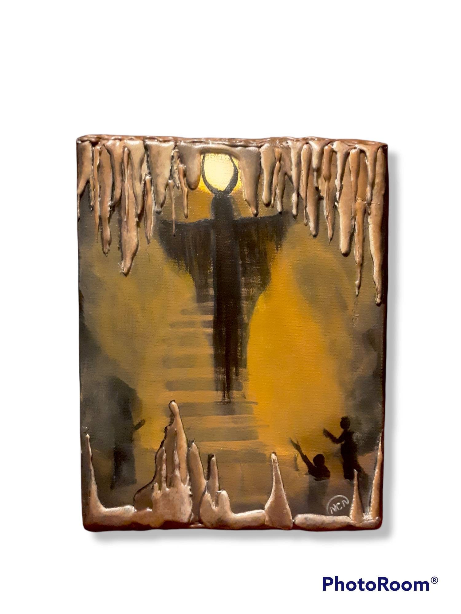 Surreal Hell's Pit, 3D Mixed Media Painting on Canvas