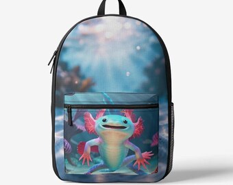 Axolotl Retro Colorful Print Trendy Backpack