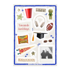 College Graduate Sticker Sheet / Schüler Abschluss Sammelalbum / Junk Journaling & Scrapbook Zubehör / Cooles Mädchen Pinterest Aufkleber