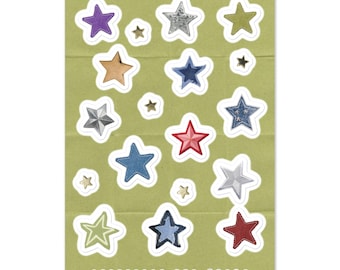 Star Sticker Sheet / Junk Journaling & Scrapbook Supplies / Cool Girl Pinterest Stickers / Star Patches Aesthetic / Vision Board Craft