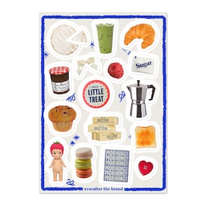 Foglio di adesivi per l'ora del tè / Forniture per scrapbooking e diari spazzatura / Adesivi Cool Girl Pinterest / Estetica da caffetteria / Artigianato Vision Board