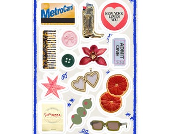 Thrifty Girl Sticker Sheet / Junk Journaling & Scrapbook Supplies / Cool Girl Pinterest Stickers / Travel Inspired Planner Stickers