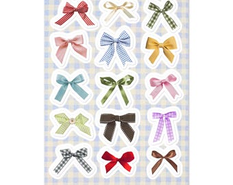 Bow Sticker Sheet / Junk Journaling & Scrapbook Supplies / Cool Girl Pinterest Stickers / Coquette Aesthetic / Vision Board Craft