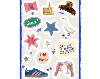 Silly Goose Sticker Sheet / Junk Journaling & Scrapbook Supplies / Cool Girl Pinterest Stickers / Travel Inspired Planner Stickers