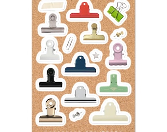 Klistermärkesark för pärmklämmor / Skräpjournaling och scrapbookingtillbehör / Coola tjejer Pinterest-klistermärken / Kontorsmaterial Estetiska