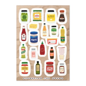 Spice Cabinet Sticker Sheet / Junk Journaling & Scrapbook Supplies / Cool Girl Pinterest Stickers / Food Inspired Planner Stickers