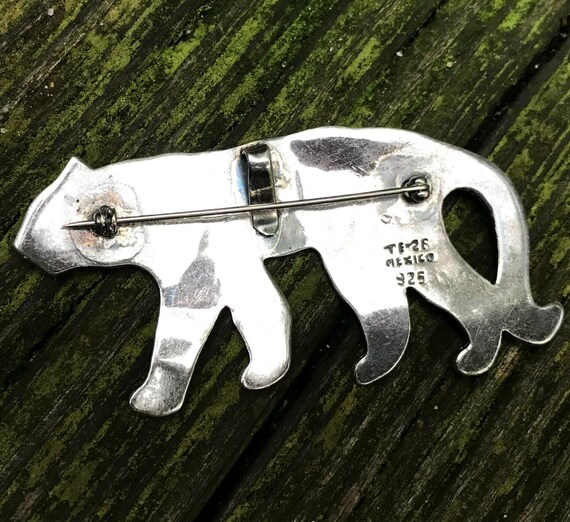 sterling silver tiger brooch - image 3