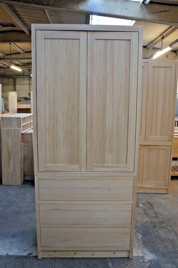 Solid Wood Bespoke Larder Pantry Unit 3 Drawers Etsy