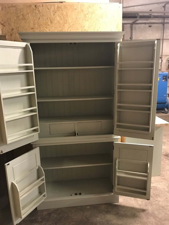Painted Slim Larder Cupboard Kitchen Solid Wood Etsy