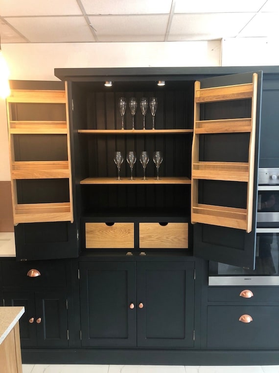 Bespoke Kitchen Larder With Oak Spice Racks Etsy