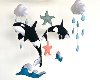 Mobile orcas. Nursery decoration