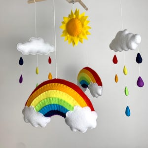 Rainbow mobile, baby mobile. Nursery decor
