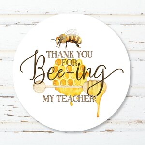 Etiqueta de regalo Gracias por Bee-ing My Teacher Appreciation