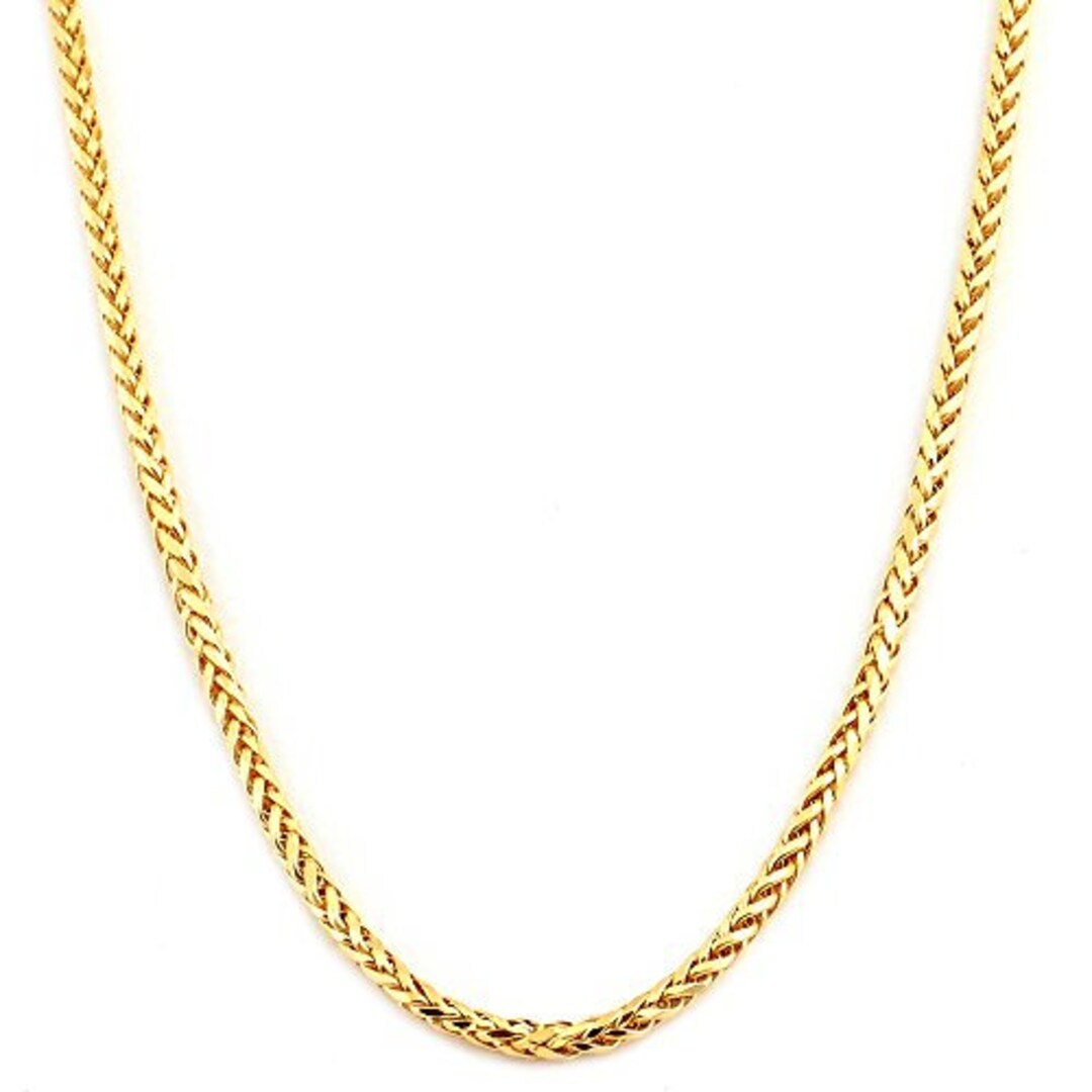 LOVEBLING 10K Yellow Gold 2.5mm Palm Round Wheat Franco Chain Etsy