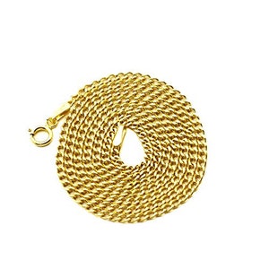 LoveBling 14k Yellow Gold 2mm Solid Curb Cuban Chain Necklace (Available in Lengths 16&quot; - 24&quot;)