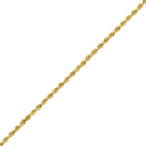 Real 14K Yellow Gold 1.8mm Diamond Cut Rope Chain Bracelet with Lobster Lock