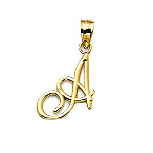 LoveBling 10k Small Script Initial Charm Pendant (Available from A- Z)