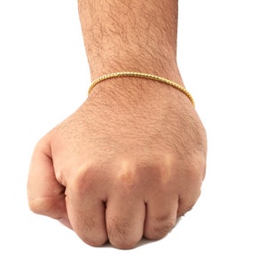 10K Yellow Gold Solid Diamond Cut Franco Chain Bracelet (1.1mm to 2.8mm)