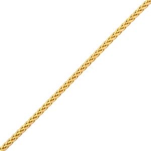 LoveBling 14K Yellow Gold Palm Wheat Chain Bracelet with Lobster Lock (Available in 2.5mm - 3mm)