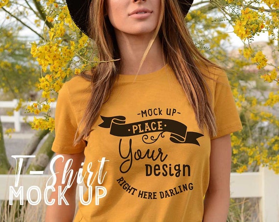 Next Level Antique Gold Bella Canvas 3001 Mockup Bella