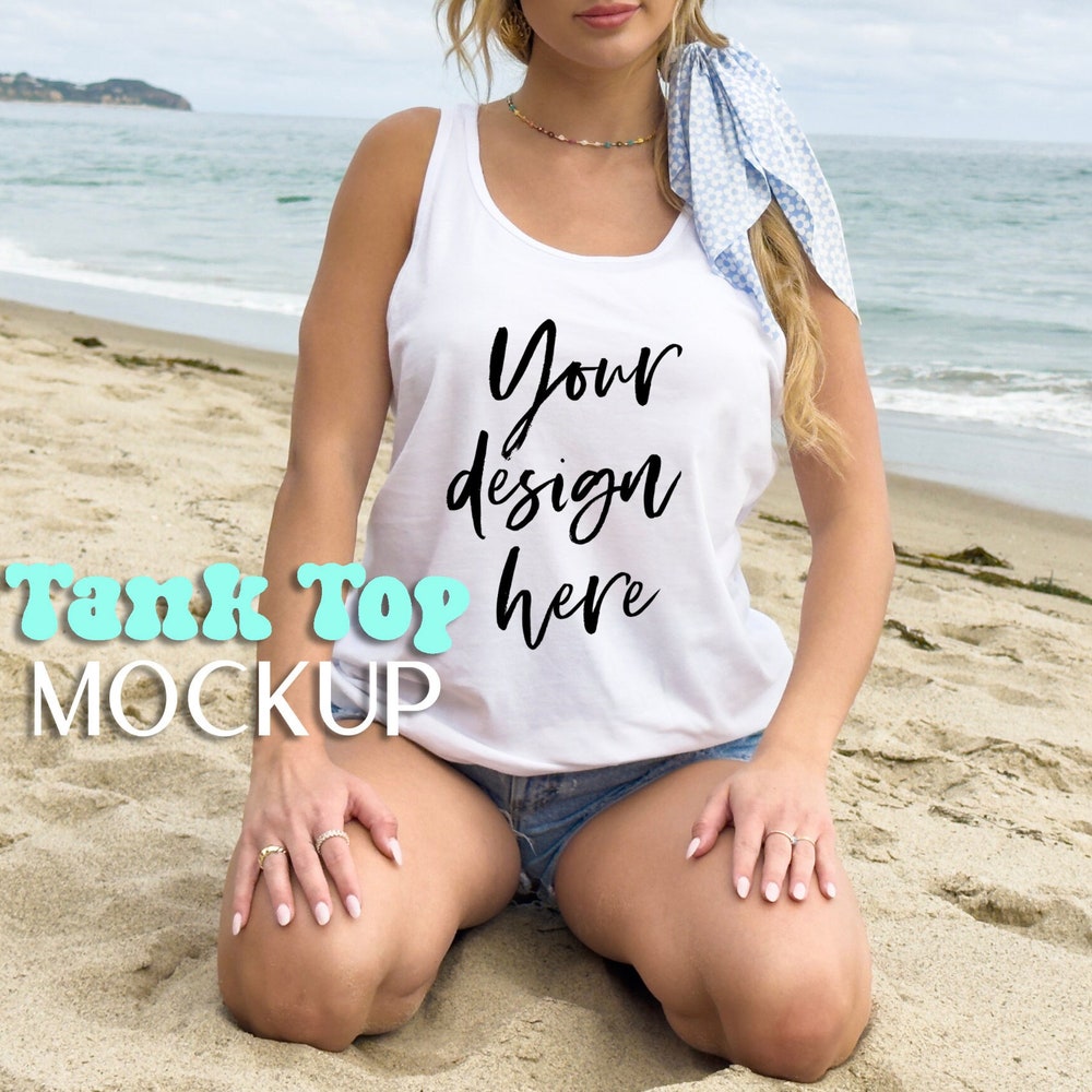 Snorider Design Bella Canvas 3480 Mockup, Bella Canvas 3480 White, Tank Top Mockup, Model Mockup, Bella Canvas Muscle Top, T Shirt Mock Up