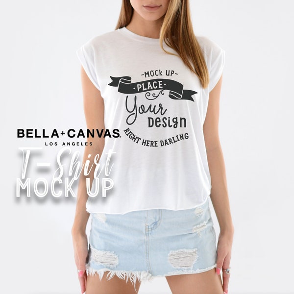 Bella Canvas Mockup, Bella Canvas 8804 White, Shirt Mockup, Model Mockup, Bella Canvas Muscle Top, T Shirt Mock Up